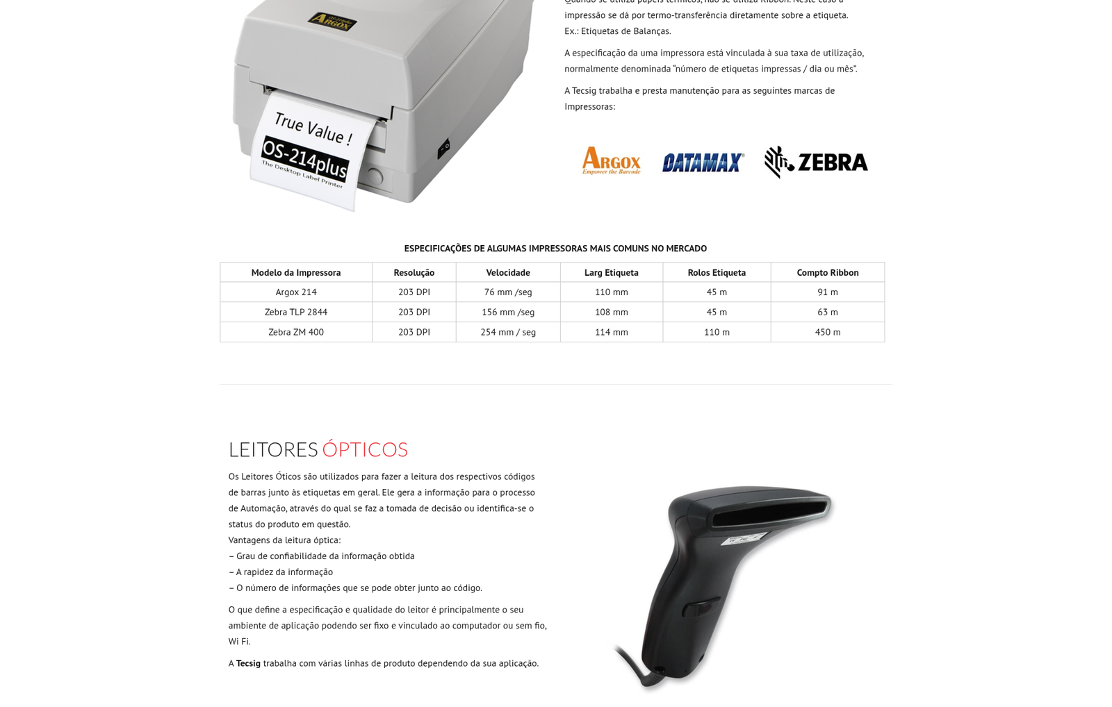 Interface do projeto Tecsig